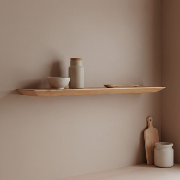 Craftsman Wandplank Teakhout Beige -  90 cm