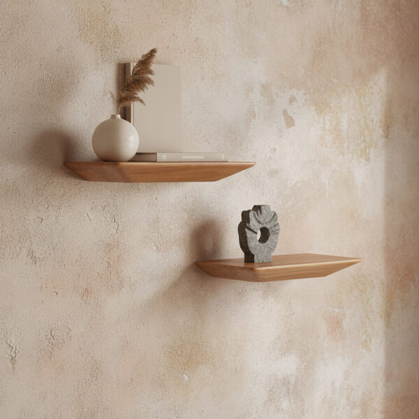 Craftsman Wandplanken Teakhout Beige -  Set van 2 (25 cm)