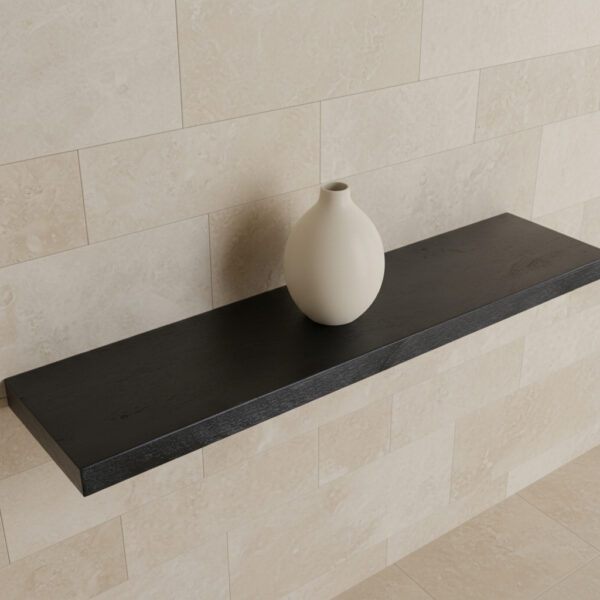 Zwarte zwevende wandplank  80 cm