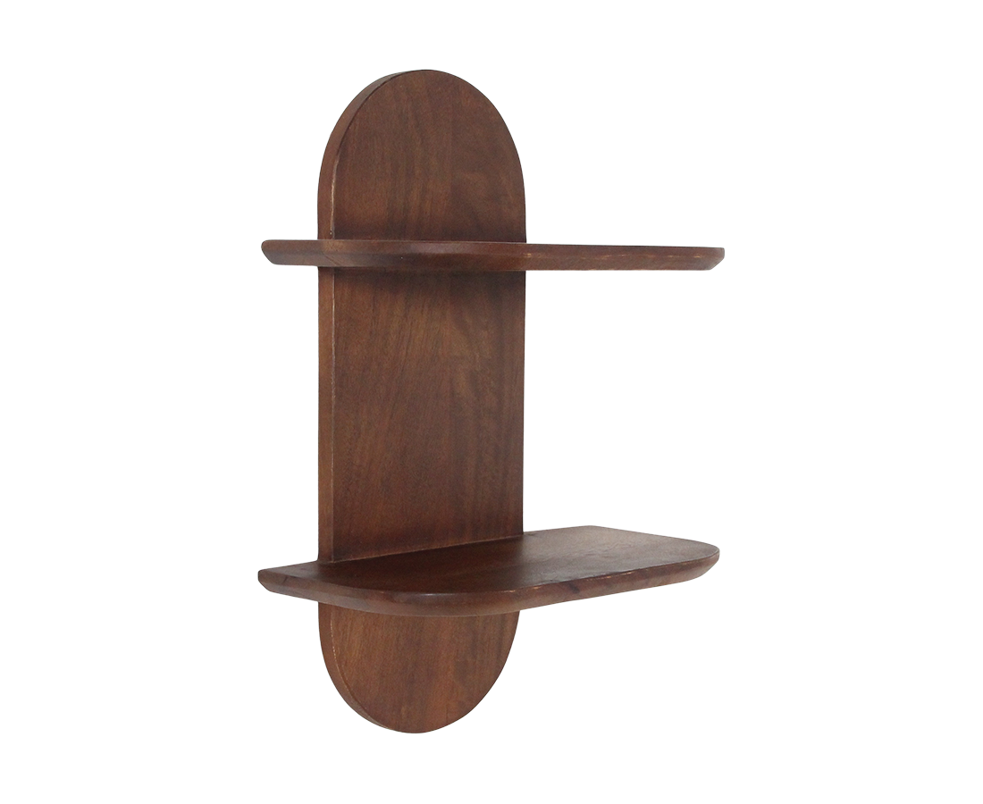 Bullnose Dubbele Wandplank mangohout afgeronde rand