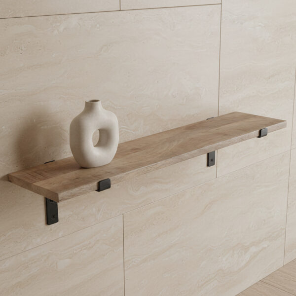 Mangohouten Wandplank Beige - 80 cm