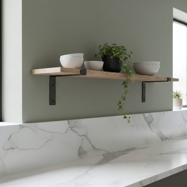 Mangohouten Wandplank Beige - 80 cm