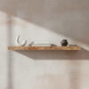 Zwevende wandplank mangohout Beige - 80 cm