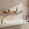 Zwevende wandplank mangohout Beige - 80 cm