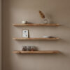 Zwevende wandplank mangohout Beige - 80 cm