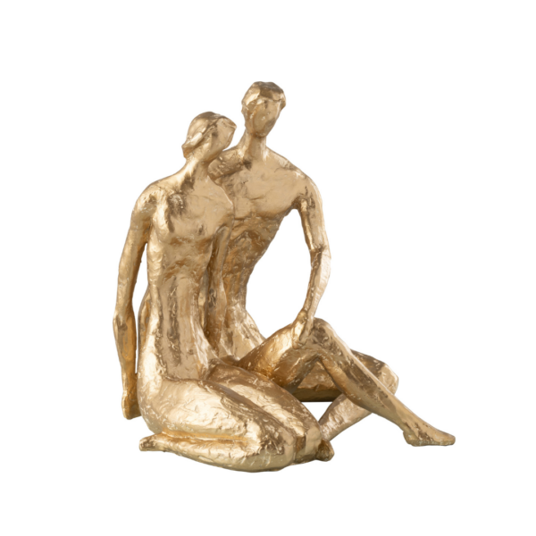 Decoratief Beeld van zittend Koppel - Goud