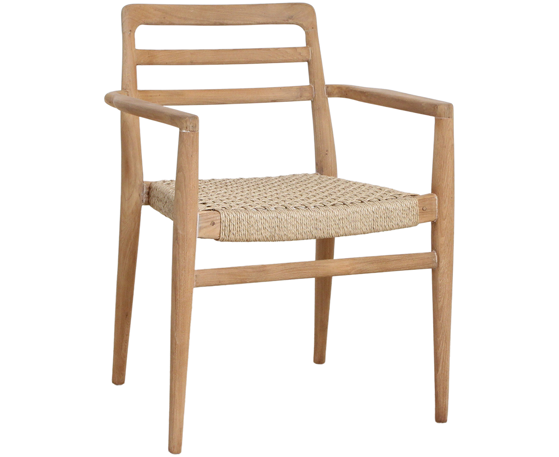 Verano Tuinstoelen met Armleuning Teakhout Naturel - (Set van 2)