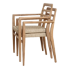 Verano Tuinstoelen met Armleuning Teakhout Naturel - (Set van 2)