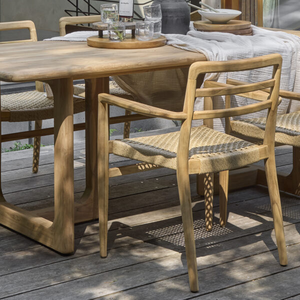Verano Tuinstoelen met Armleuning Teakhout Naturel - (Set van 2)