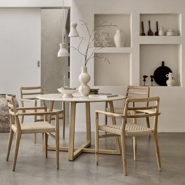 Verano Tuinstoelen met Armleuning Teakhout Naturel - (Set van 2)