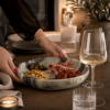 Serveerschaal marmer zwart:grijs 59249 marmeren serveerschaal voor hapjes, tapas, borrelen