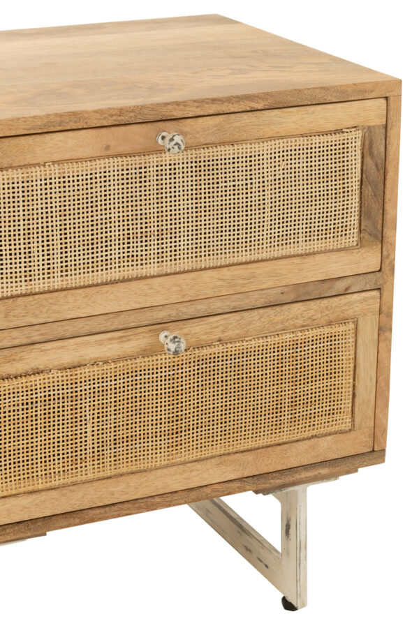 Nachtkastje Rotan mangohout naturel