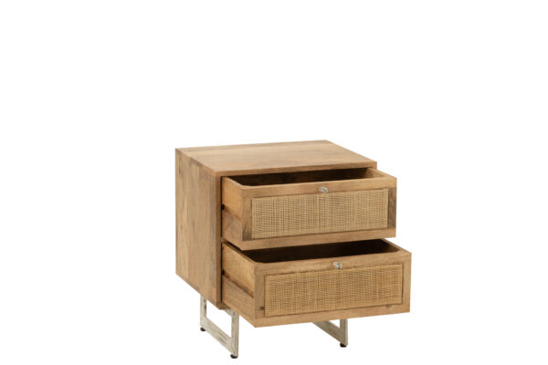 Nachtkastje Rotan mangohout naturel