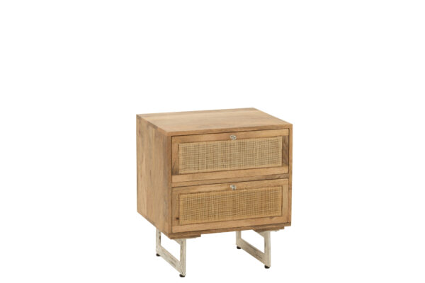 Nachtkastje Rotan mangohout naturel