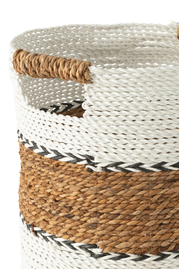 Set van 3 manden Laura raffia wit/naturel
