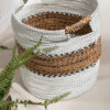 Set van 3 manden Laura raffia wit/naturel