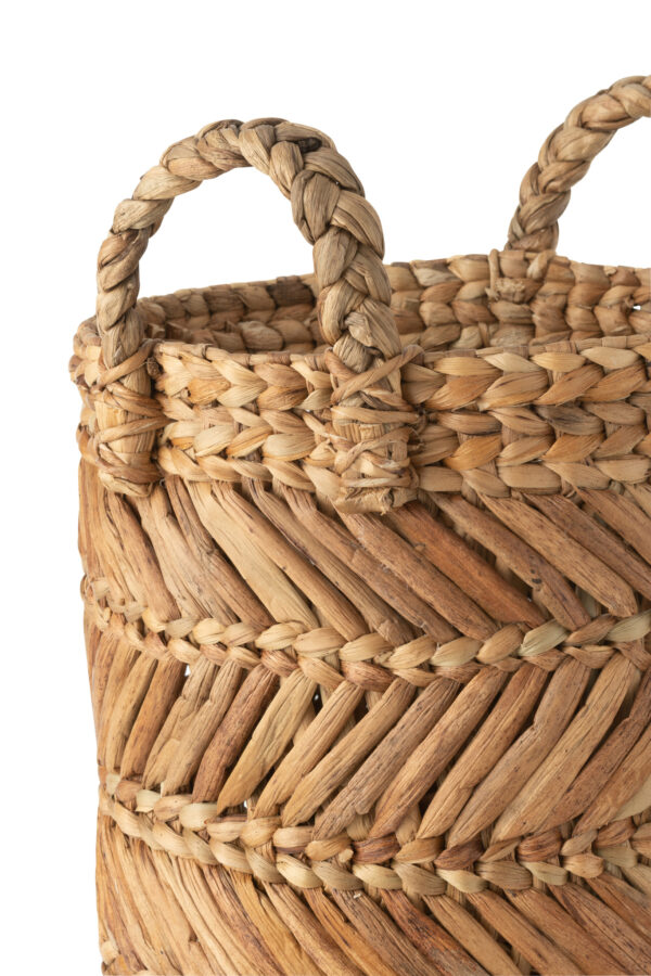 Set van 3 gevlochten raffia manden naturel