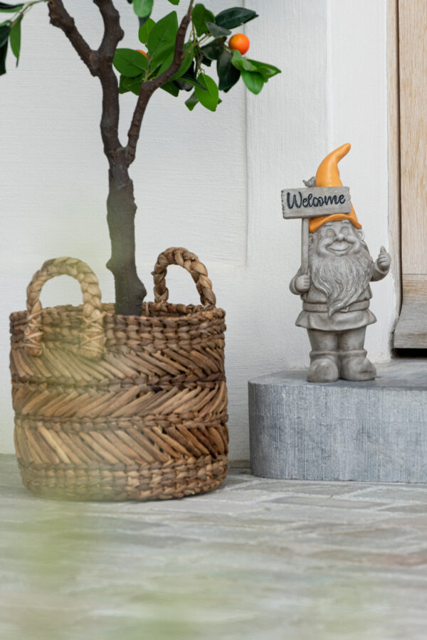 Set van 3 gevlochten raffia manden naturel