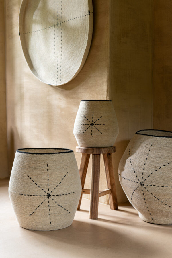 Set van 3 Manden Lio Seagrass, naturel/zwart