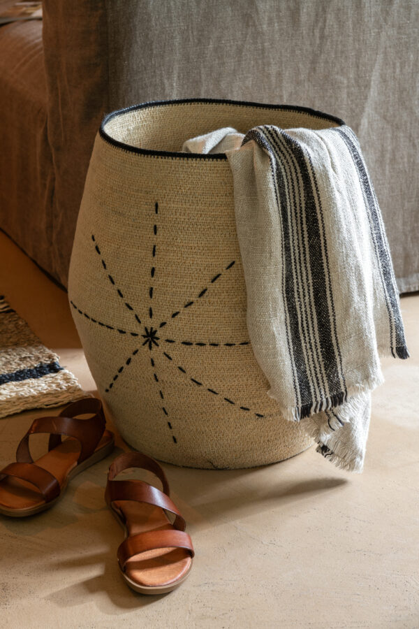 Set van 3 Manden Lio Seagrass, naturel/zwart