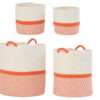 61580-0.jpg Set van 4 opbergmanden - oranje/wit