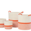61580-1.jpg Set van 4 opbergmanden - oranje/wit