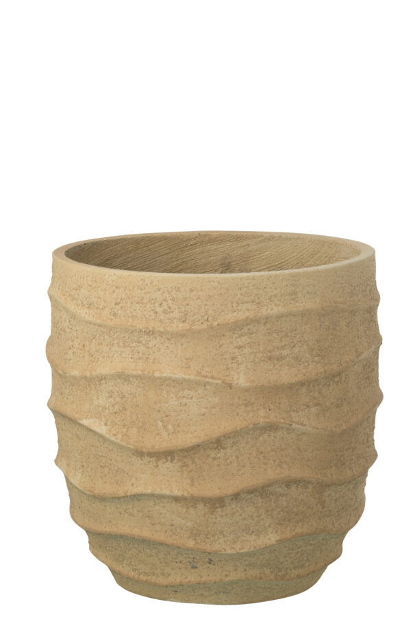 Bloempot Waves Beige Medium Outdoor