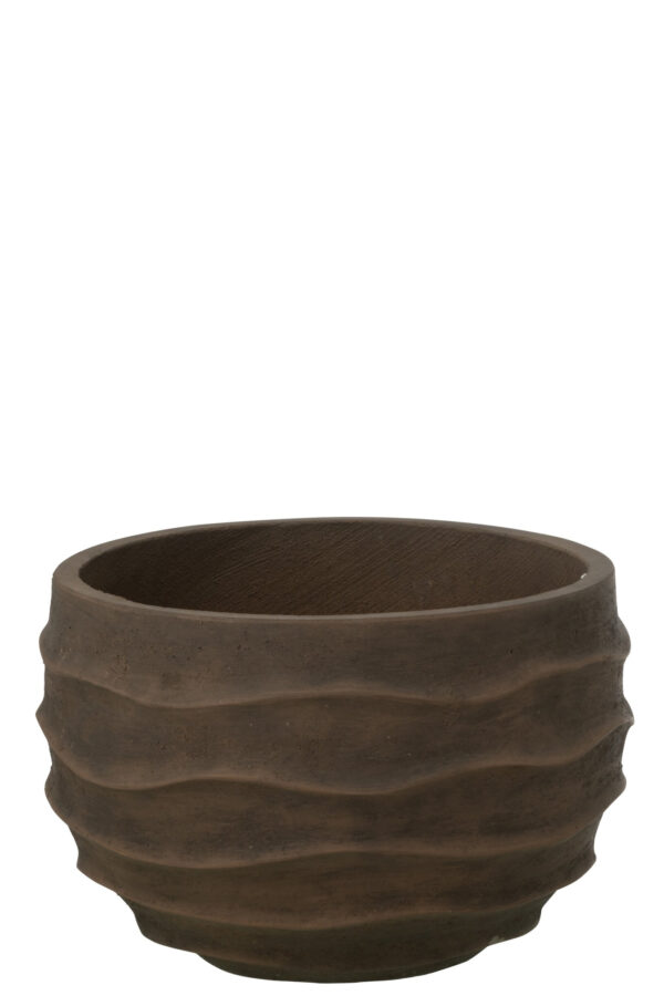 Bloempot Waves donkerbruin Small Outdoor