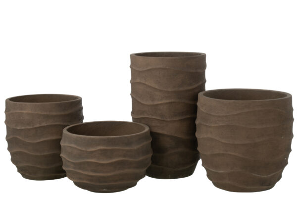Bloempot Waves donkerbruin XL Outdoor