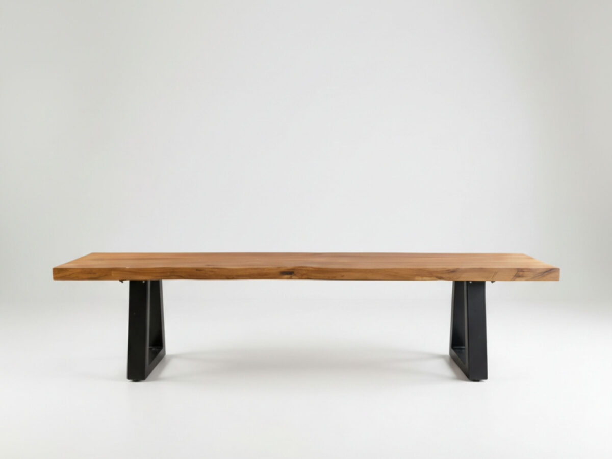 Bank met ijzeren poten - naturel - 280cm