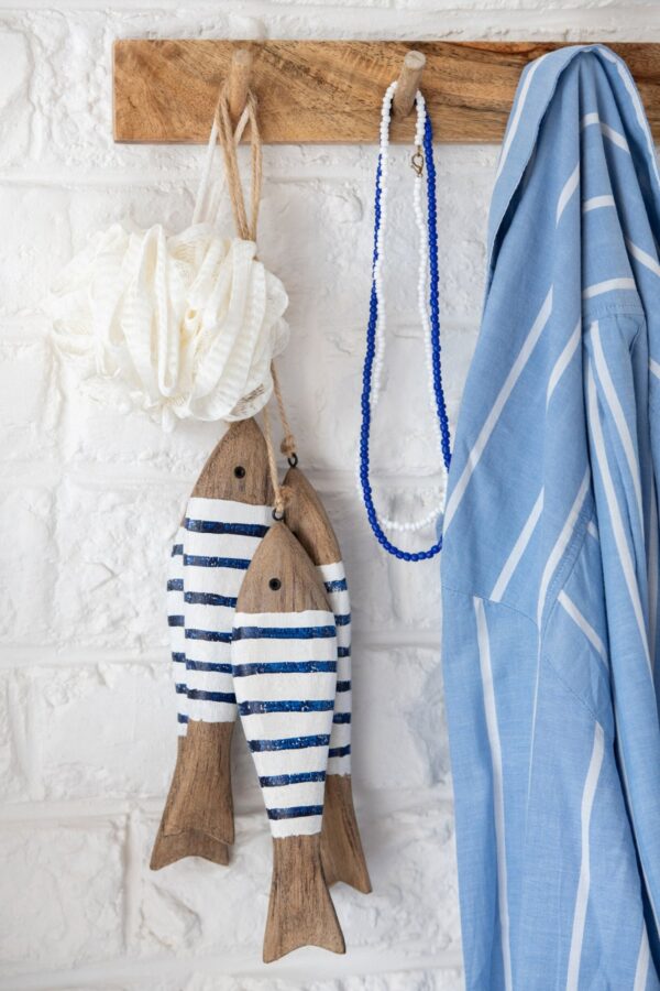 Decoratieve Hanger 3 vissen Blauw/Wit