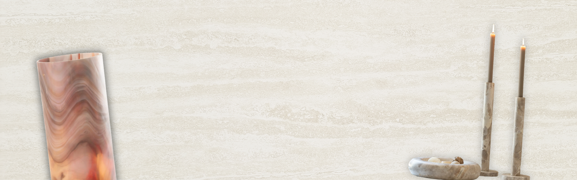 Kaarshouders en Windlichten Kaarshouder Kegel Aluminium Beige Small
