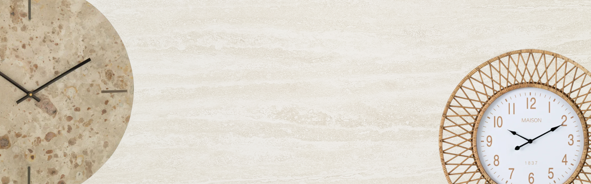 Klokken Tafelklok Marmer Beige/Zwart J-line