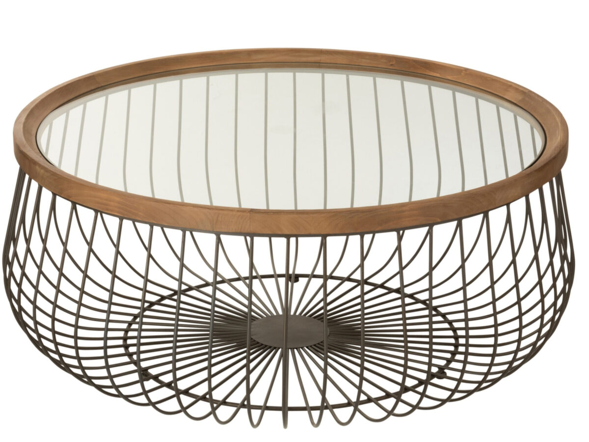 Salontafel Rond metaal/glas - set van 2