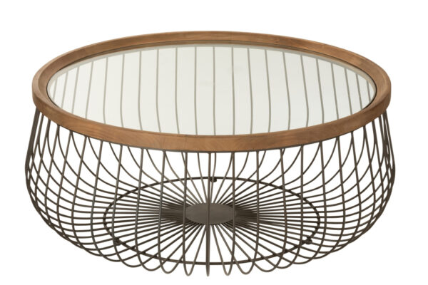 19481-3.jpg Salontafel Rond metaal/glas - set van 2