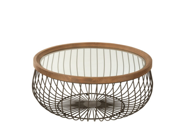 19481-4.jpg Salontafel Rond metaal/glas - set van 2