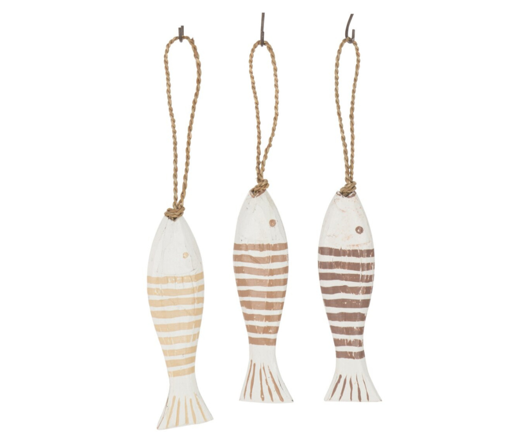 Decoratieve Hanger 3 Vissen Beige/Bruin
