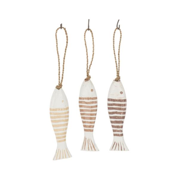 Decoratieve Hanger 3 Vissen Beige/Bruin