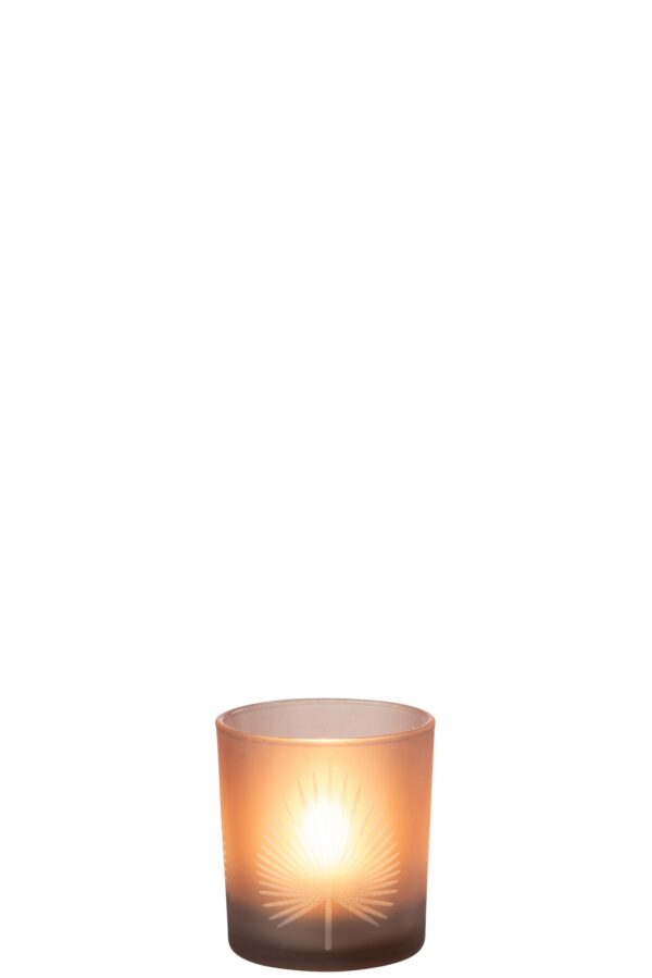 21818-2 Waxinelichthouder Palmblad Beige S
