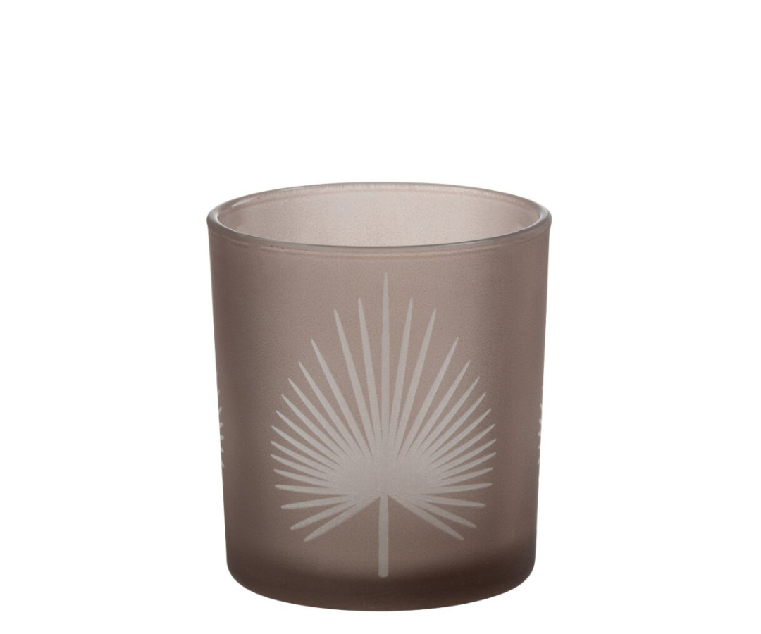 Waxinelichthouder Palmblad Beige S