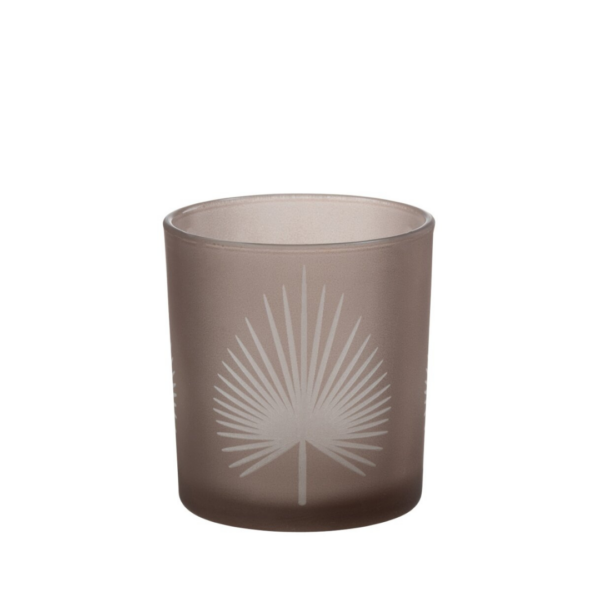 21818 Waxinelichthouder Palmblad Beige S Waxinelichthouder Palmblad Beige S