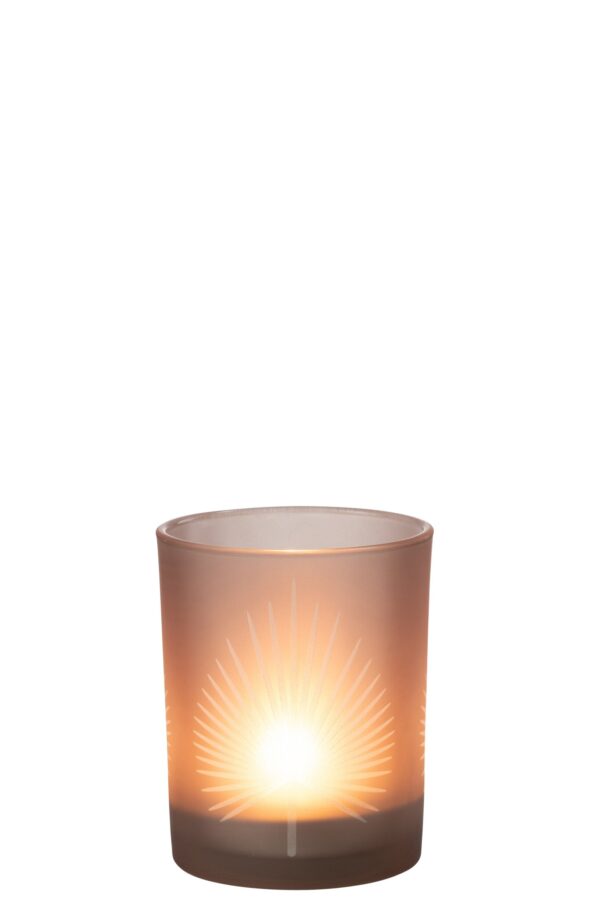 21819-2 Waxinelichthouder Palmblad Beige M