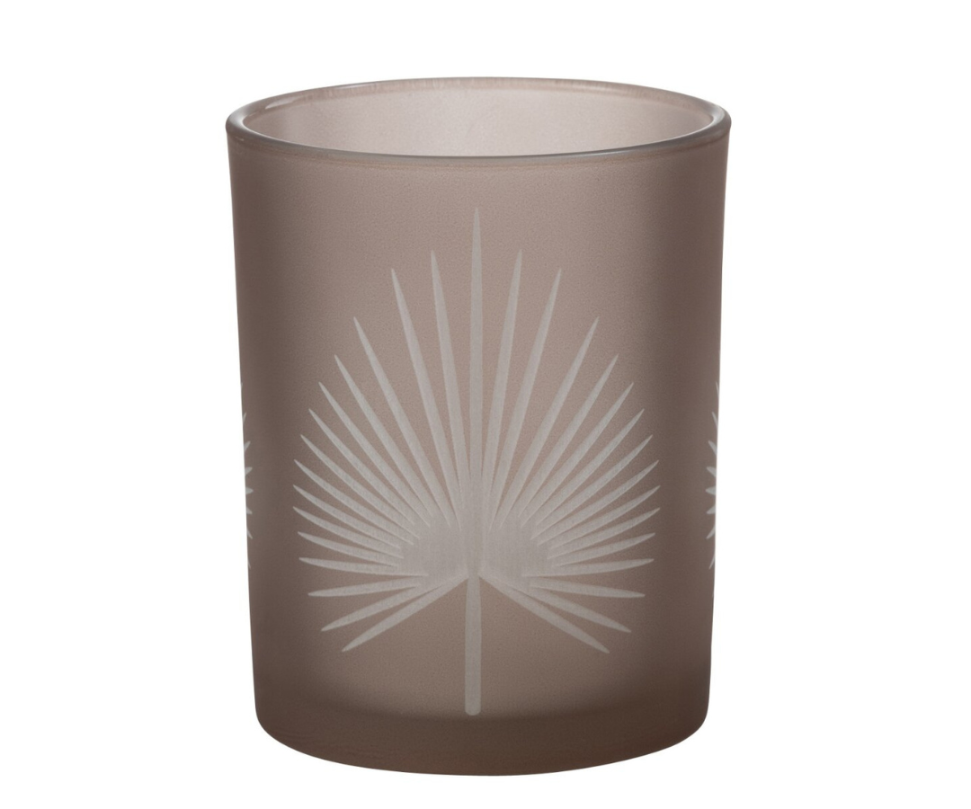 Waxinelichthouder Palmblad Beige M