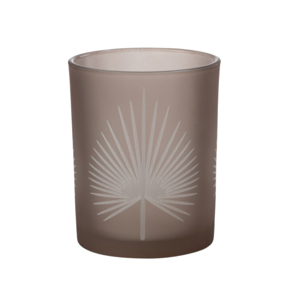 21819 Waxinelichthouder Palmblad Beige M Waxinelichthouder Palmblad Beige M