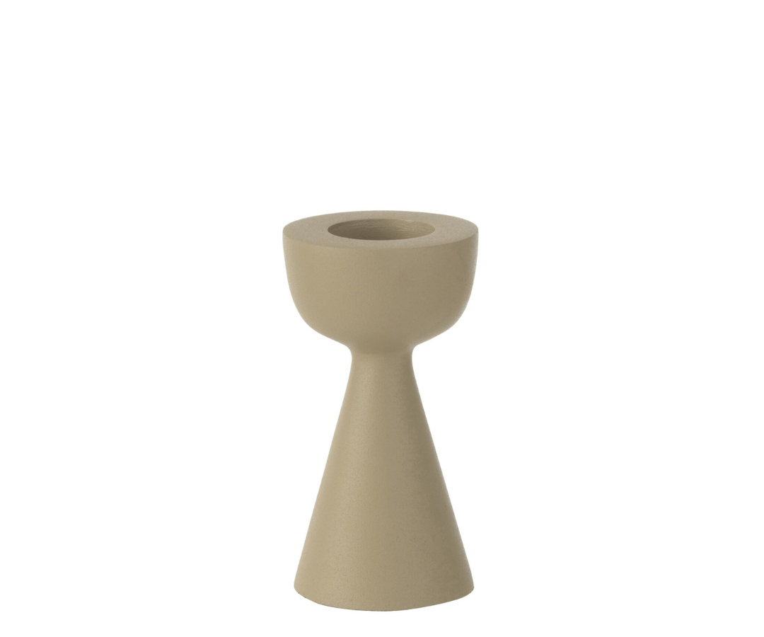 Kaarshouder Kegel Aluminium Beige Small