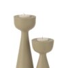 40776-4 Kaarshouder Kegel Aluminium Beige Large