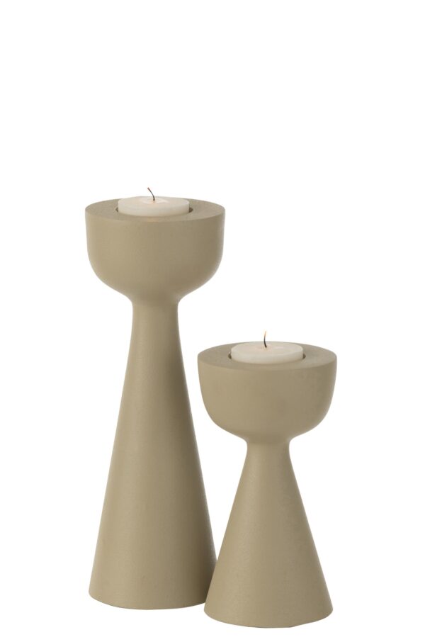 40776-4 Kaarshouder Kegel Aluminium Beige Large