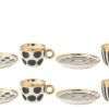Cadeau doos met 4 kopjes en schotels van keramiek