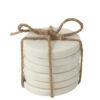 Set van 6 marmeren onderzetters, wit