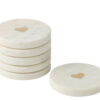 Set van 6 marmeren onderzetters, wit